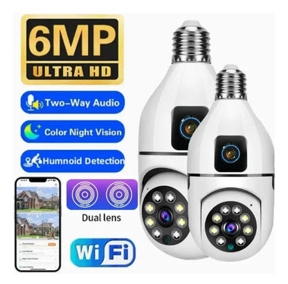 Cámara Doble Lámpara Wifi 360°