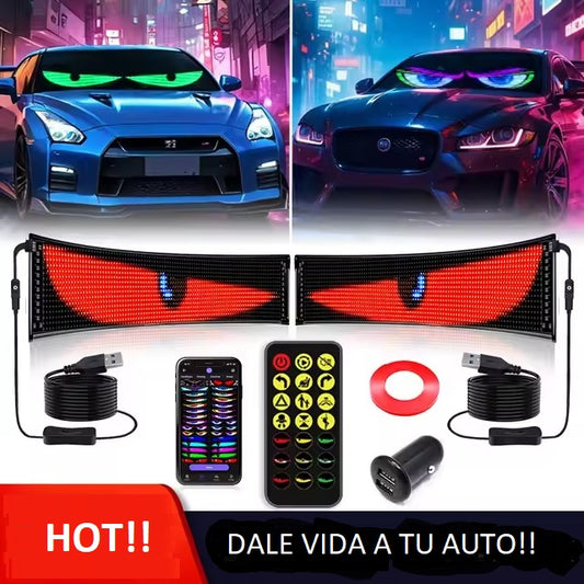 Letrero LED Programable Flexible USB 9x37 cm con App Bluetooth para Auto o Negocio