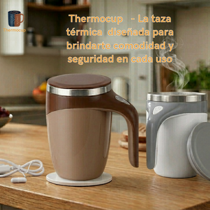 Taza autoagitadora térmica inteligente con mezcla automática, mantiene la temperatura y evita usar cucharas