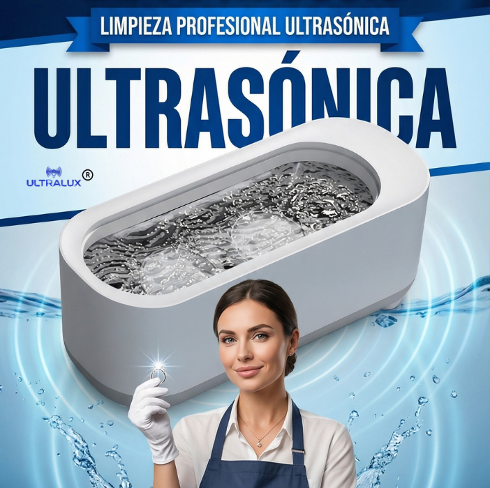 Limpiador Ultrasónico de Joyas Portátil Profesional para Anillos, Lentes y Relojes