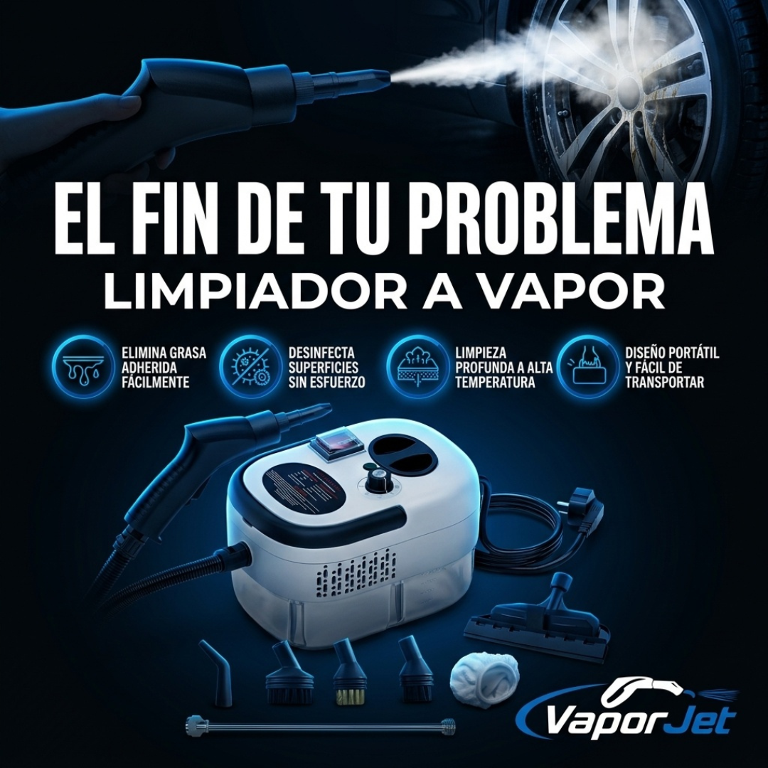 Limpiador a Presión de Vapor  2500w formato portátil para cocina, baños, auto