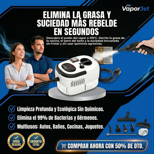 Limpiador a Presión de Vapor  2500w formato portátil para cocina, baños, auto