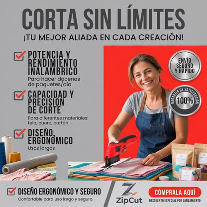 Tijera eléctrica inalámbrica con cuchillas de acero inoxidable corta cartón, tela y materiales gruesos  sin esfuerzo físico.